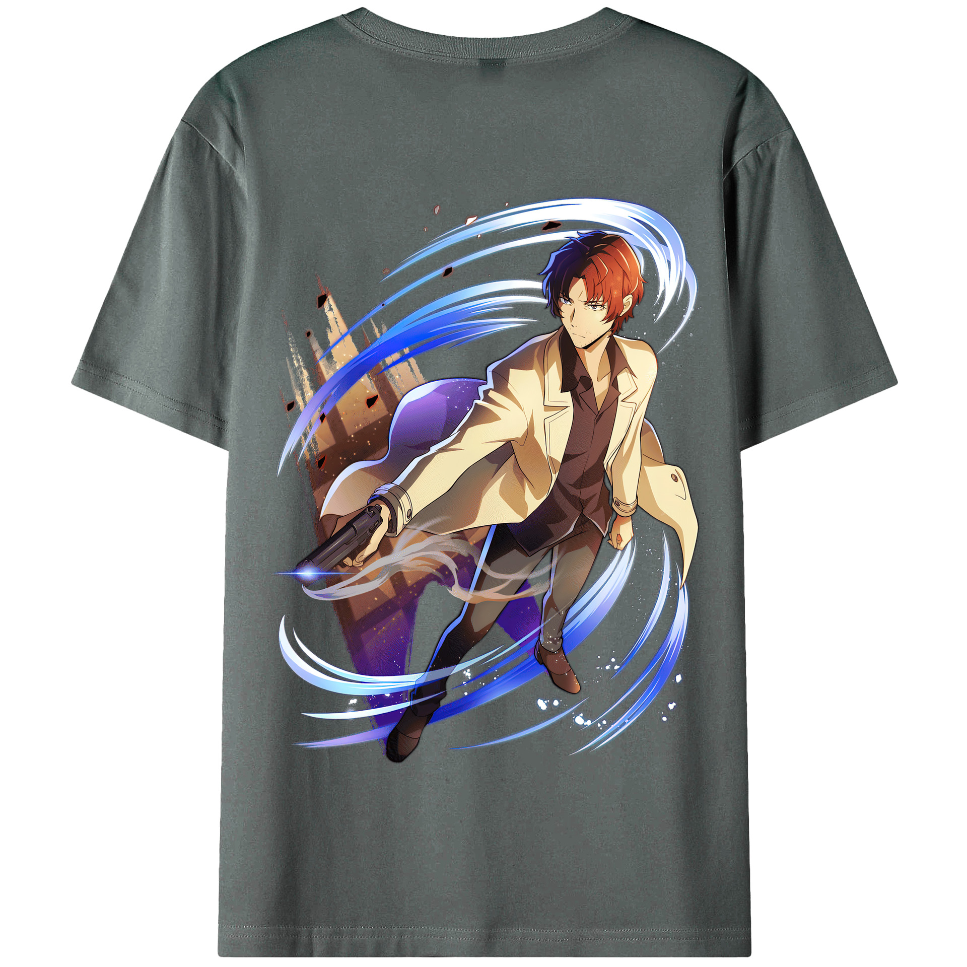 （画像用） 文豪ストレイドッグス Bungo Stray Dogs 綿100％半袖Tシャツ（背面プリント）